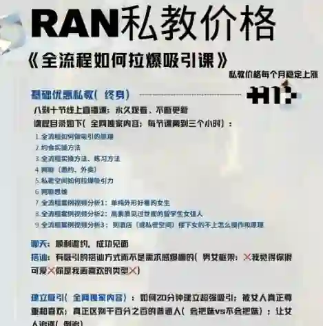 RAN私教V3.0｜实战指南：全流程拉爆吸引课的独家秘诀-沉潜情感社