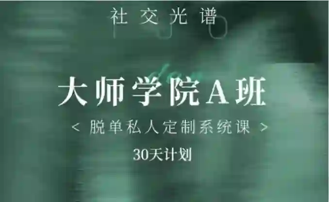 《大师学院A班》30天实战指南：社交光谱课程骨架揭秘-沉潜情感社